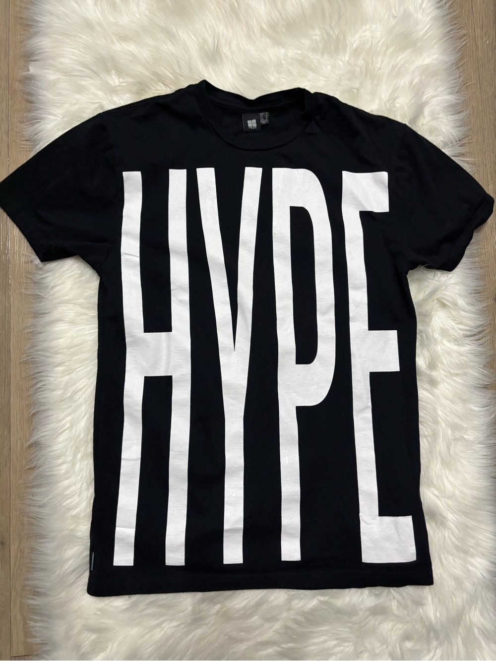 Insight Men’s Black T-Shirt with Large White HYPE Graphic